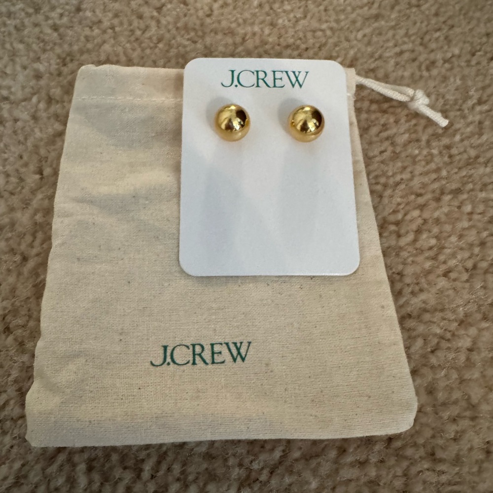 J. Crew Gold Plated Ball Stud Earrings